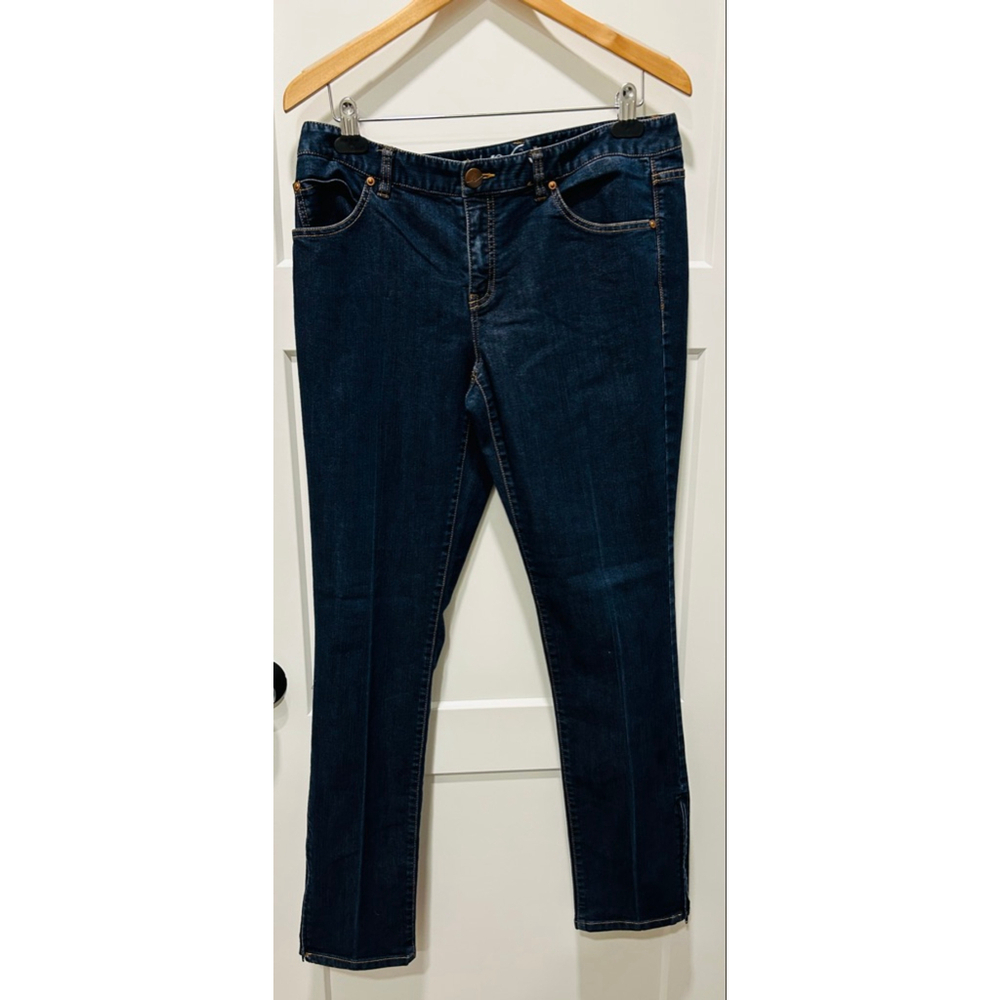 INC International concept dark wash Blue jeans Straight Leg reg fit Size 12